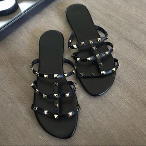 NEW Shein Black Studded Sandal | US 8,EUR 41